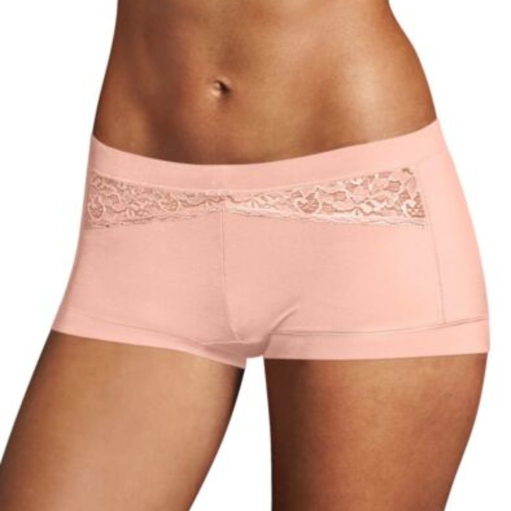 Maidenform NWT Pink Pirouette w/ Lace Dream Boyshort 40774 S / 5